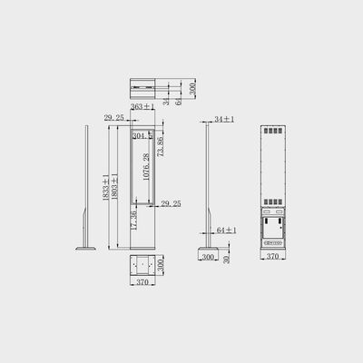 43.9 ইঞ্চি বার টাইপ টিএফটি ডিসপ্লে বিজ্ঞাপন মেশিন উল্লম্ব স্ক্রিন ইনডোর & আউটডোর অ্যাপ্লিকেশন